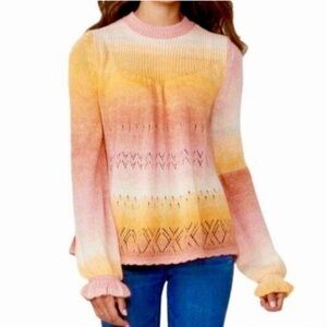 LC Lauren Conrad Pink and Orange Knit Sweater! GUC!